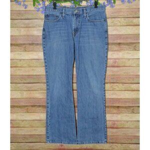 Southern Stitch Ladies Straight Leg Embroidered Denim Blue Jeans Size 33 33R
